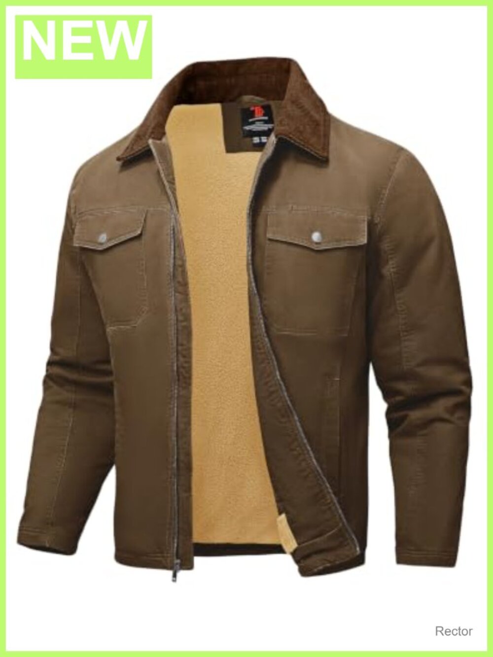 Sherpa Lined Winter Trucker Work Cargo Jacket with 5 Pockets